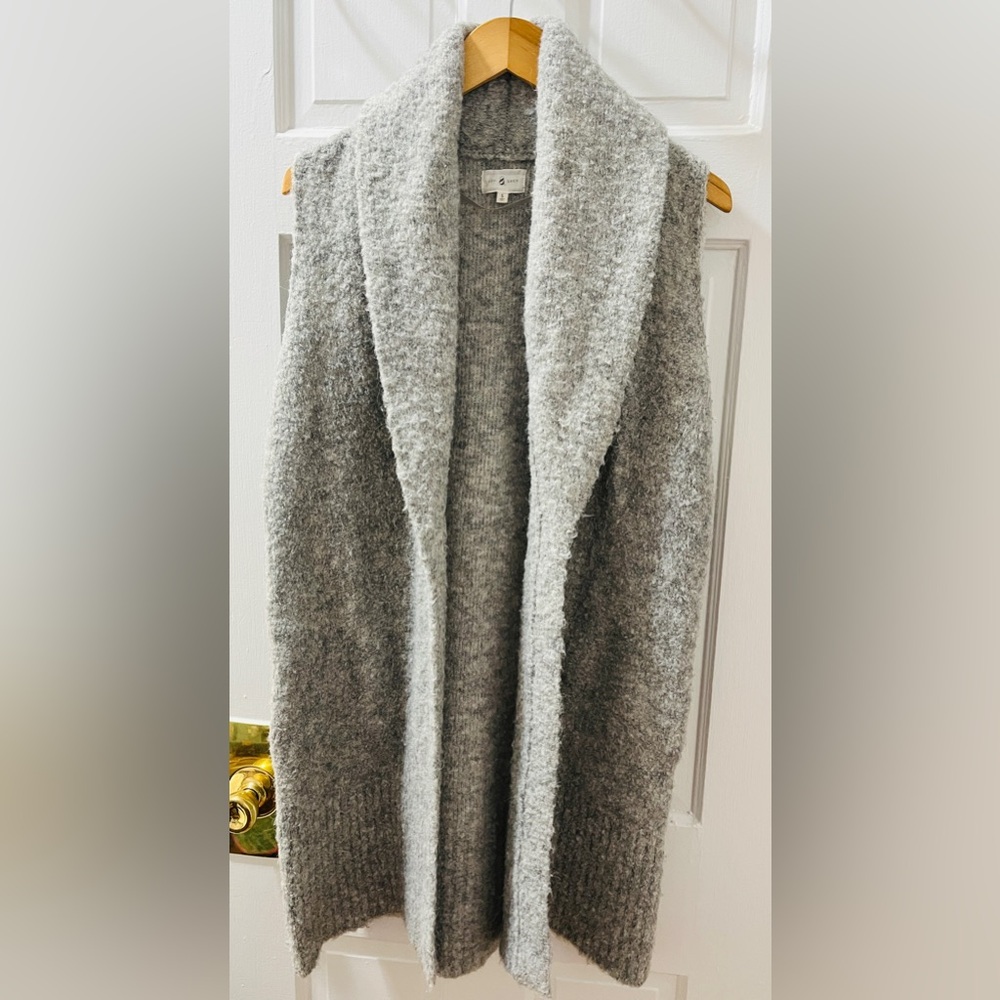 Lou & Grey long boucle cardigan vest
